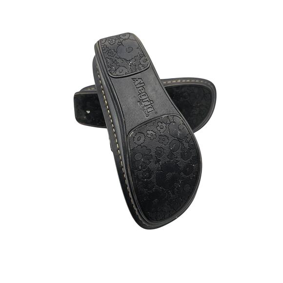 Alegria Women Sz 35 (US 5.5) Paloma Leather Mary Jane Clogs Metallic Heart Print - Picture 5 of 6